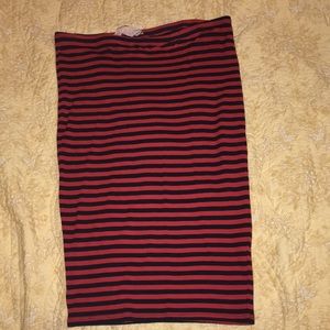 Bailey 44 red and black stretchy striped skirt